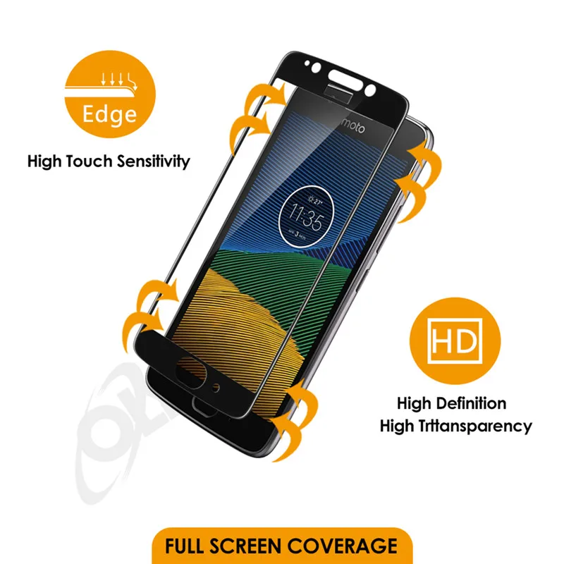 Olycism For Moto G5 Screen Protector Ultra-thin Clear 9H 2.5D Explosion-proof Phone Full Front Film Tempered Glass | Мобильные