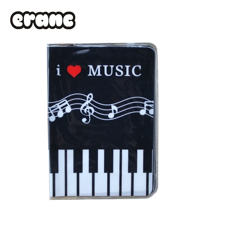 Тонкий фортепиано ключи Обложка на паспорт ПВХ музыка для паспорта Outbound