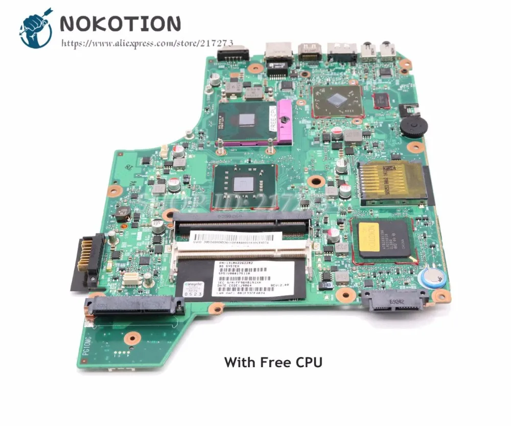 

NOKOTION For Toshiba Satellite L510 Laptop Motherboard PM45 DDR2 HD4500 Free cpu V000175110 6050A2262201-MB-A02