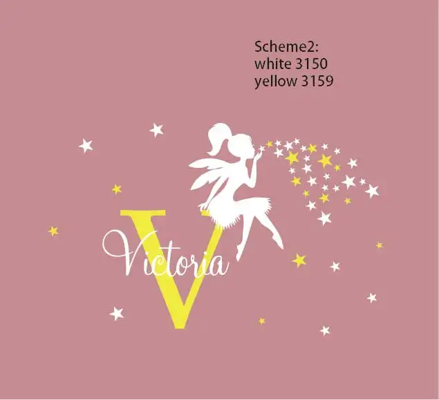 Scheme 2 Фея с именем на заказ наклейка на стену сказочные звезды Наклейка на стену колокольчик девочка детский Декор на стену 754C - Цвет: Scheme 2