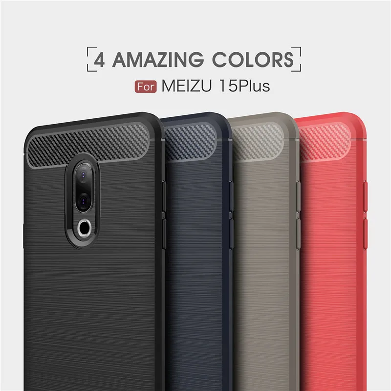 

For Cover Meizu 15 Plus Case WolfRule Soft Silicone Rugged Bumper Pouch Phone Bag Case For Meizu 15 Plus Cover Shell 5.95''