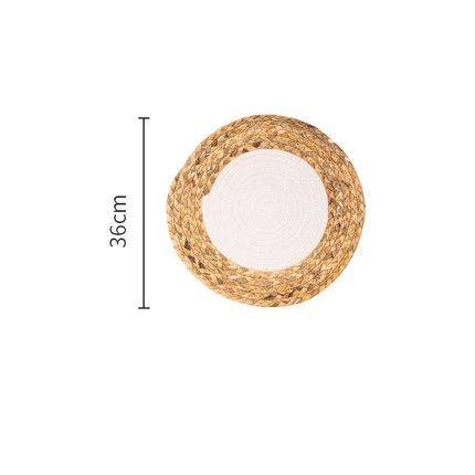 White L Круглый коврик для стола, коврик для кофейной чашки, Микс, хлопок, лен, оплетка, подставка, держатель, подставка, защита для рук, для украшения обеденного стола - Цвет: White L