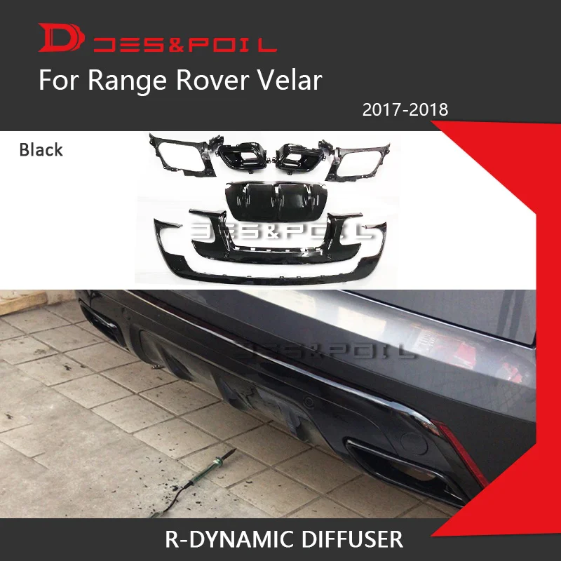 Для Range Rover Velar задний диффузор для губ выхлопные наконечники глушитель R-Dynamic HSE PP