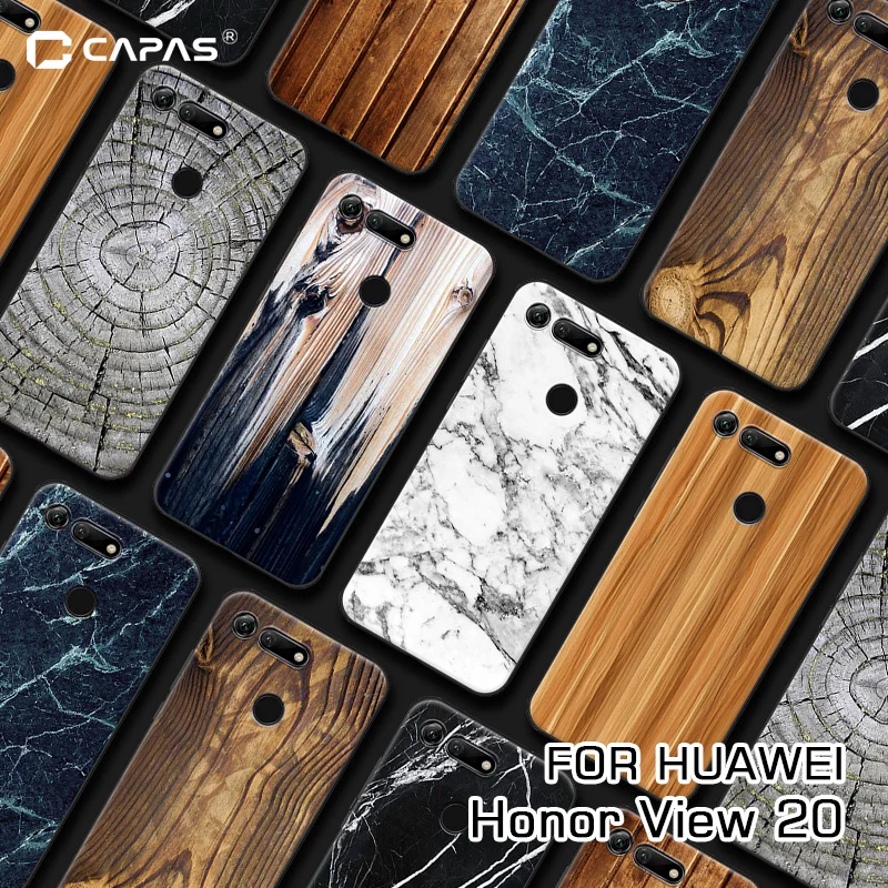 Чехол для Huawei Honor View 20 мягкий силиконовый чехол из ТПУ с рисунком деревянного