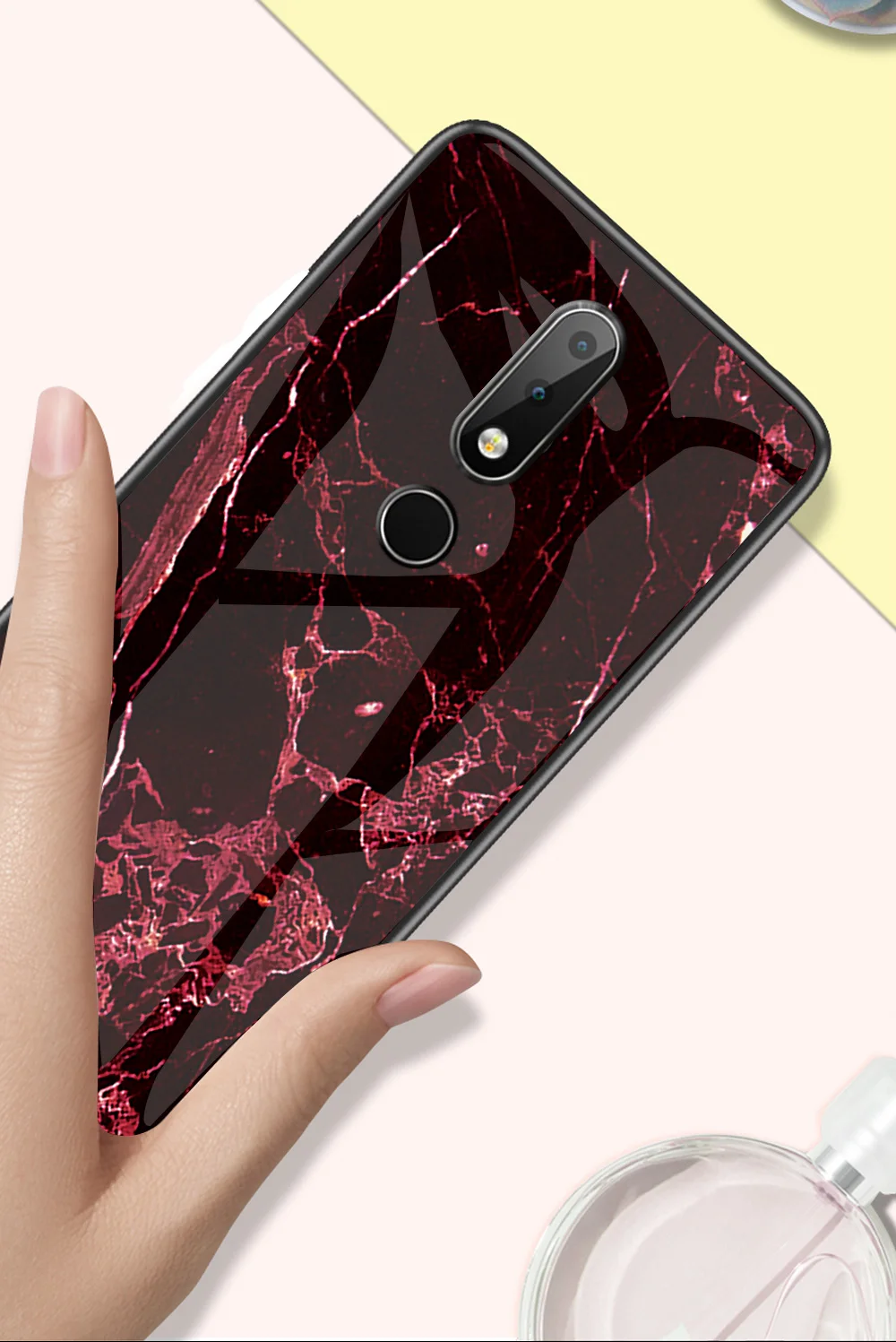 20 шт./лот мраморный силиконовый + закаленное стекло Чехол для мобильного телефона
