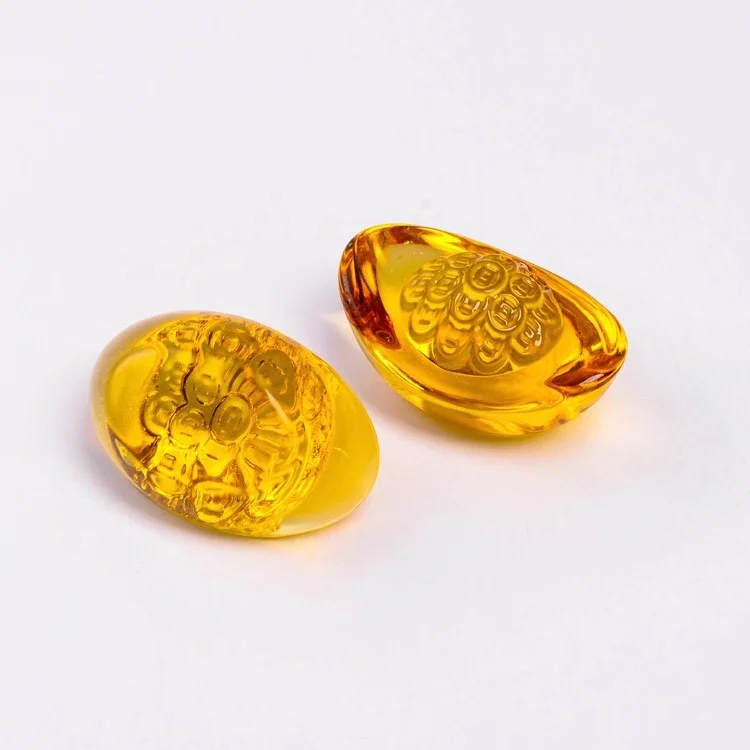 

NEW80/100mm Crystal Shoe-shaped Gold Ingot Paperweight Glass Craft Home Decoration Arts&Collection Fengshui Furnishing Ornaments