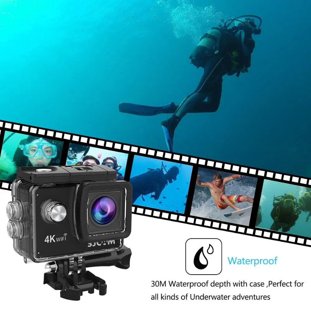Цена SJCAM SJ4000 AIR 4K 30FPS экшн- камера Full HD Allwinner 4K Wifi 2,0 " экран мини шлем Водонепроницаемая Спортивная DV камера