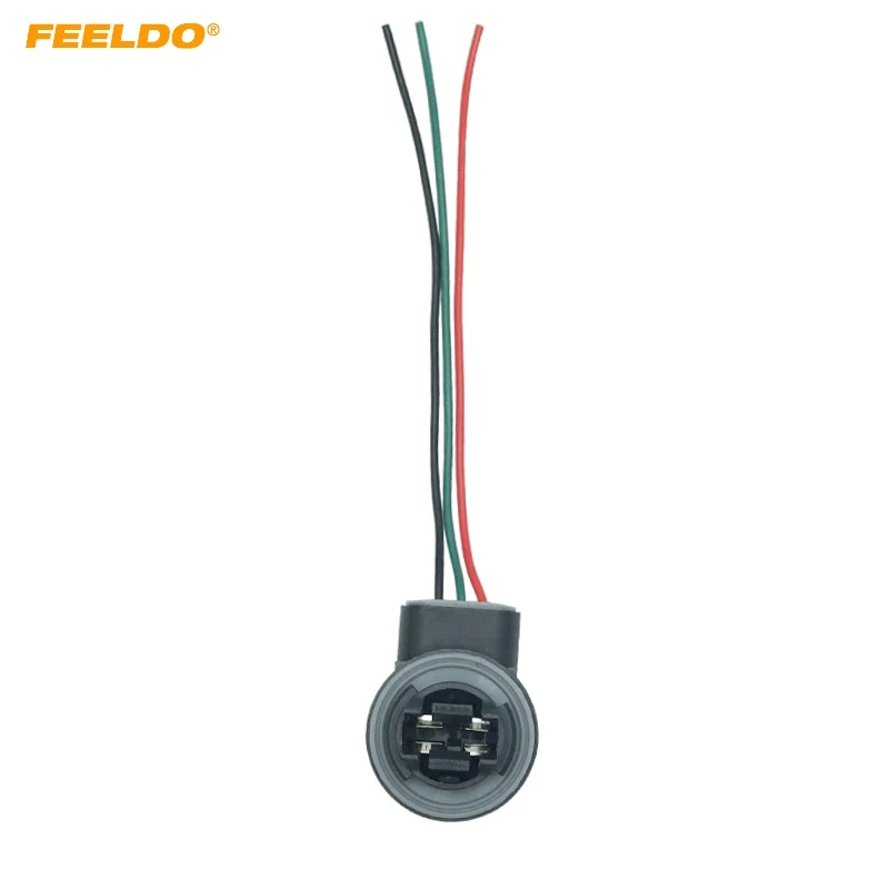 

FEELDO 10Pcs Car 3157/3057/3155/3357/3457/3757/4057/4157/W2.5X16Q LED Bulb Brake Signal Light Socket Harness Wire