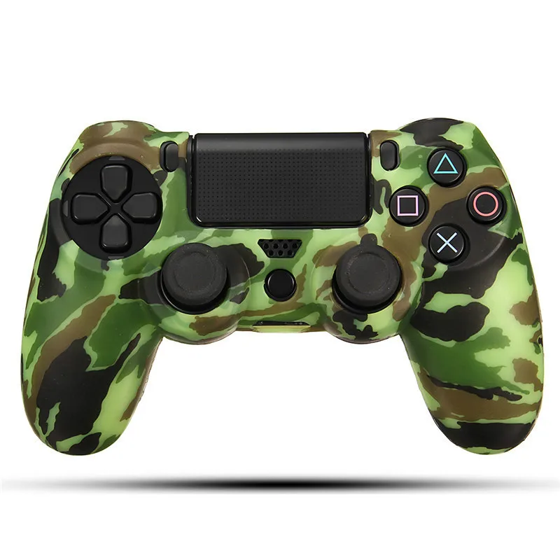 Light Green Прочный для PS4 наклейка на джойстик камуфляж сцепление чехол силиконовая резиновая Мягкая кожа протектор для Playstation 4 для Dualshock 4 - Цвет: Light Green