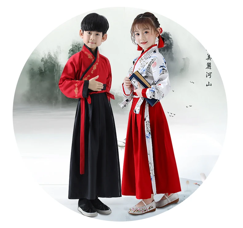 Crane Hanfu, Древний китайский костюм для детей, нарядное платье династии Тан, народное платье, Стильный Танцевальный Костюм, праздничная одежда для сцены