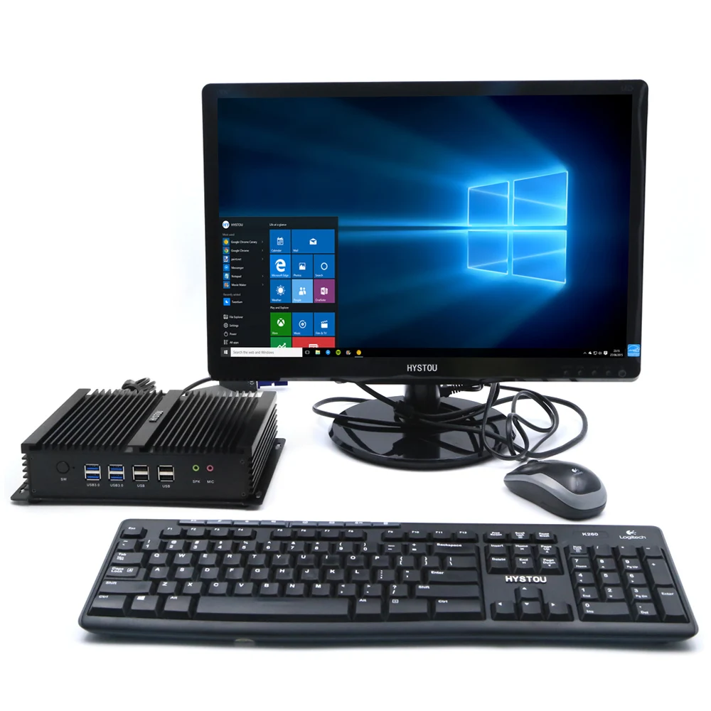 Оригинальный hystou FMP04B безвентиляторный 12 В мини ПК Core I7 4510U I5 4200U I3 4010U Intel QS77 с SATA/MSATA