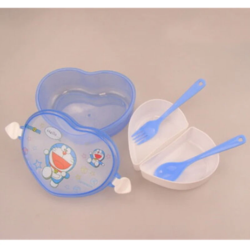 Креативный мультяшный Ланч бокс в форме сердца миска Doraemon Bento мини для детей 400