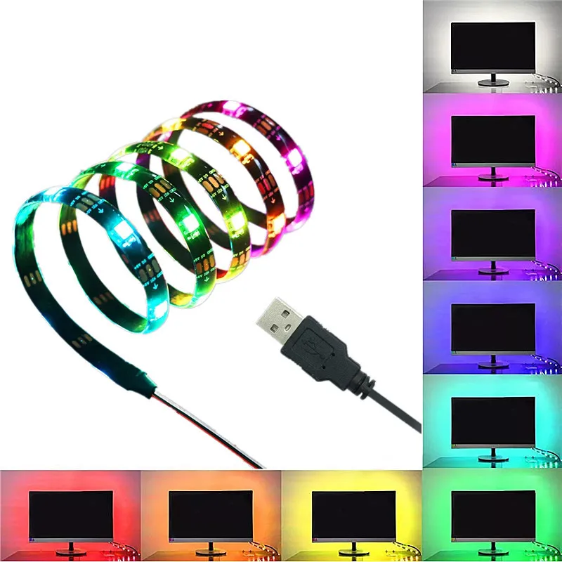 Светодиодный ленточный светильник WS2812B 50 см 1 м 2 3 мини контроллер USB с клавишами