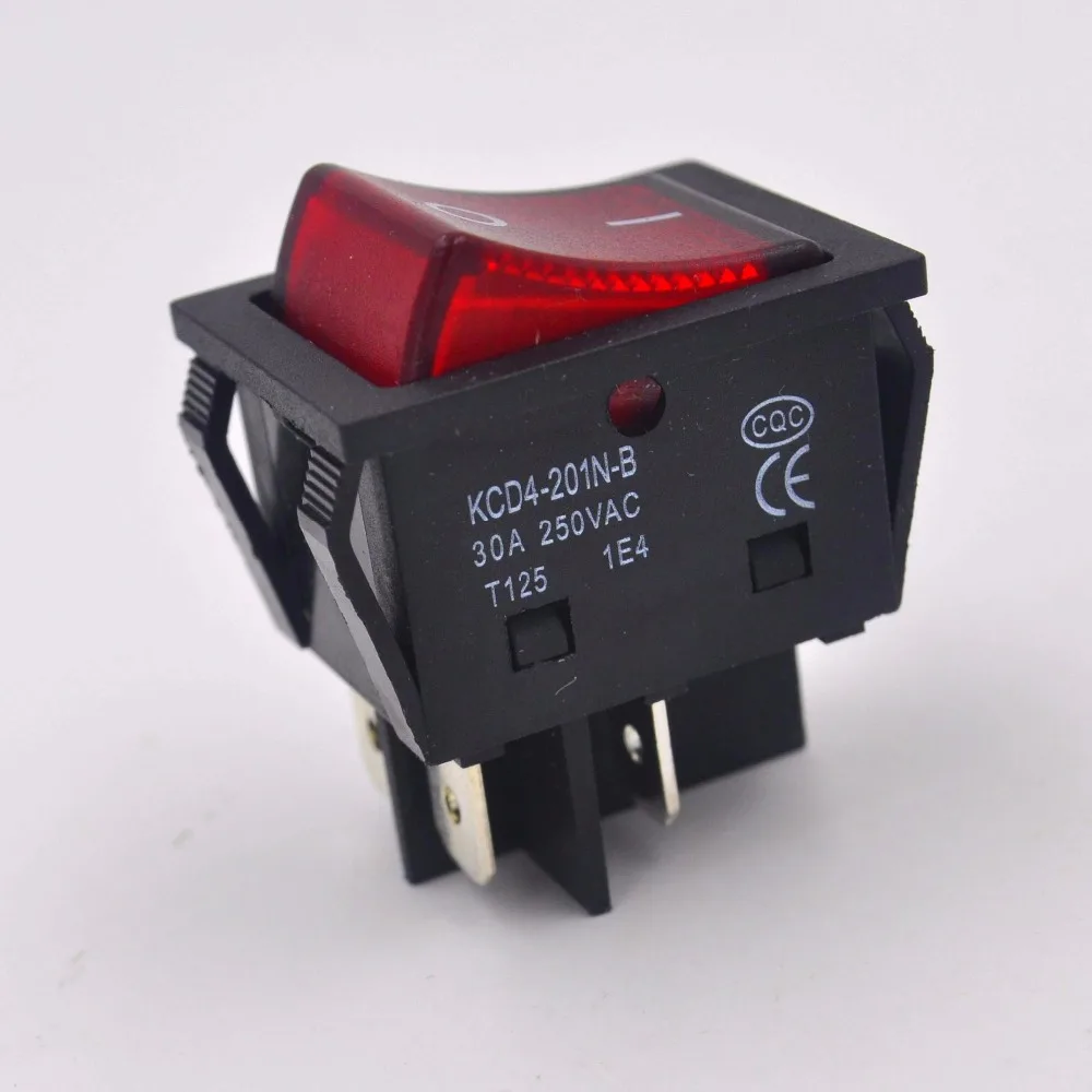 30A/250V тяжелой нагрузке 4 контактный выключатель рокера с светильник