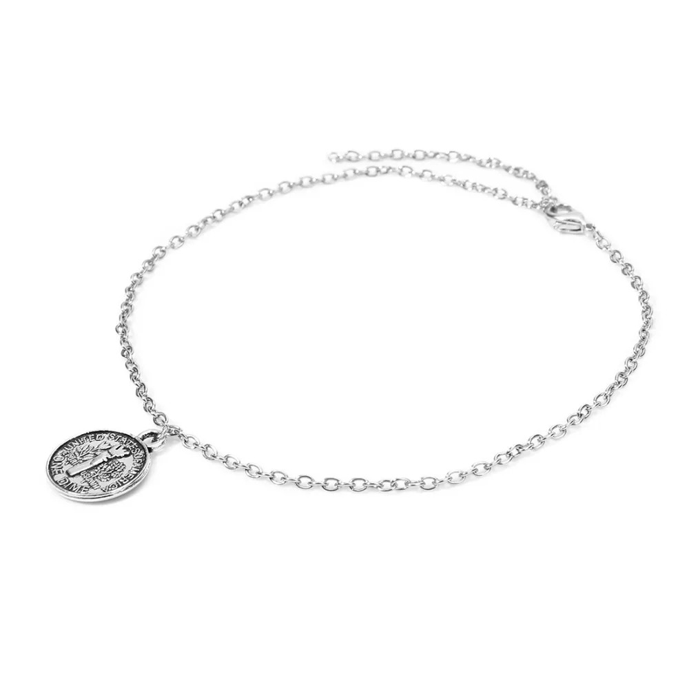 Женская серебряная цепочка с подвеской LINSOIR элегантный браслет застежкой лето 2019