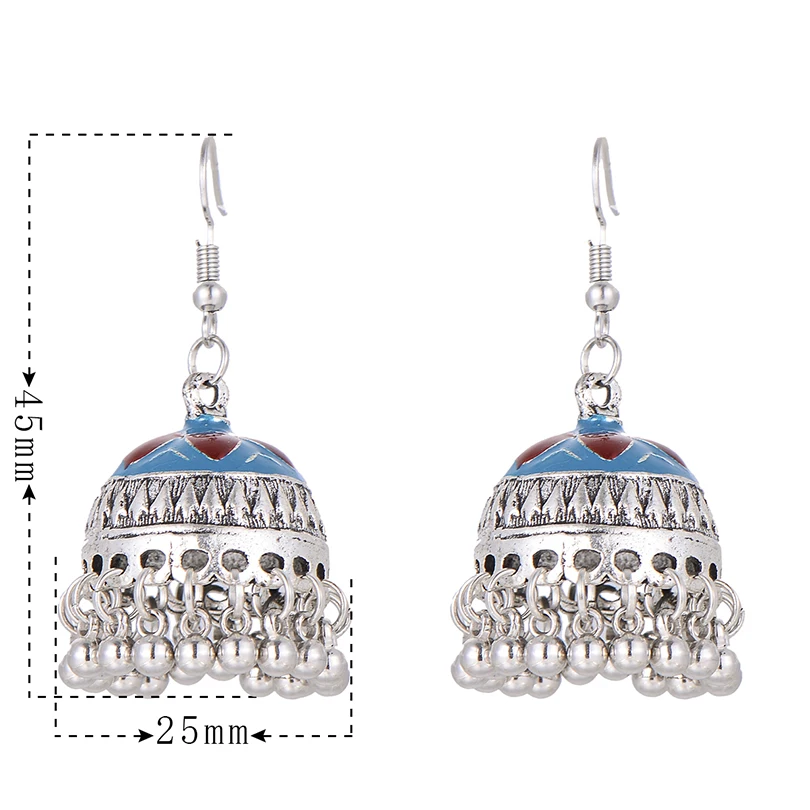 Винтажная Капля воды турецкий Jhumka Boho серьги для женщин в стиле ретро бусы с