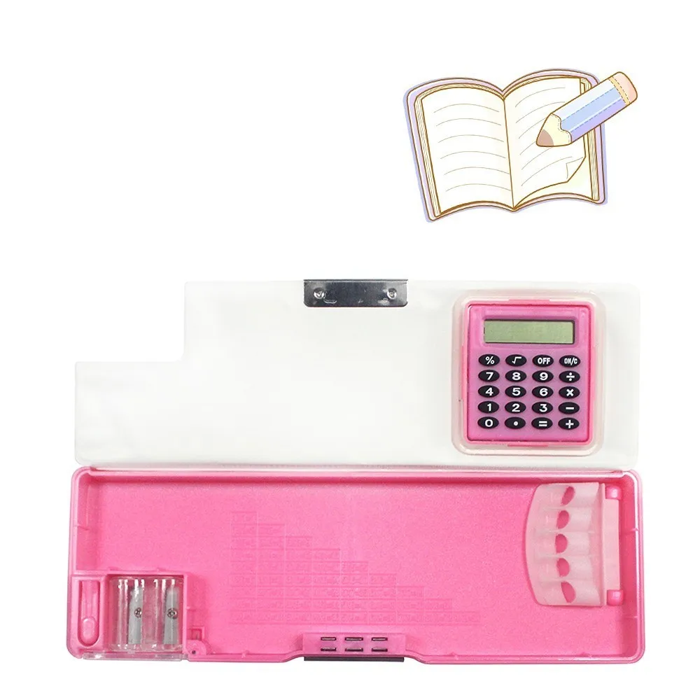 VC0400002 Multifunctional Plastic Practical Stationery Box Student Cartoon Pencil Case with Sharpener Calculator | Канцтовары для