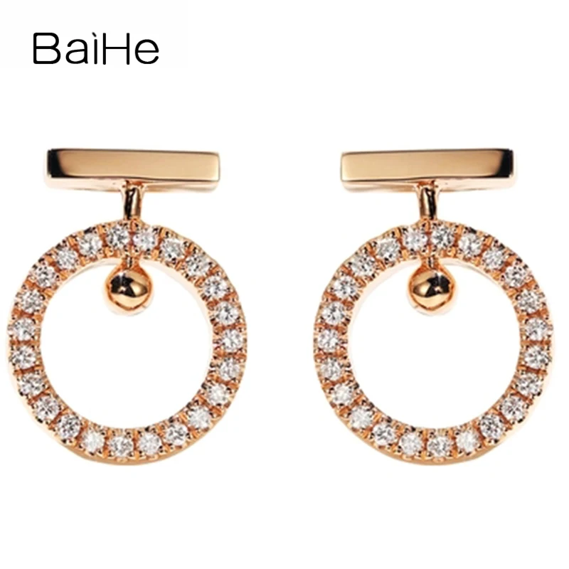 

Серьги-гвоздики BAIHE женские из розового золота с натуральными бриллиантами 0,10 карат H/SI
