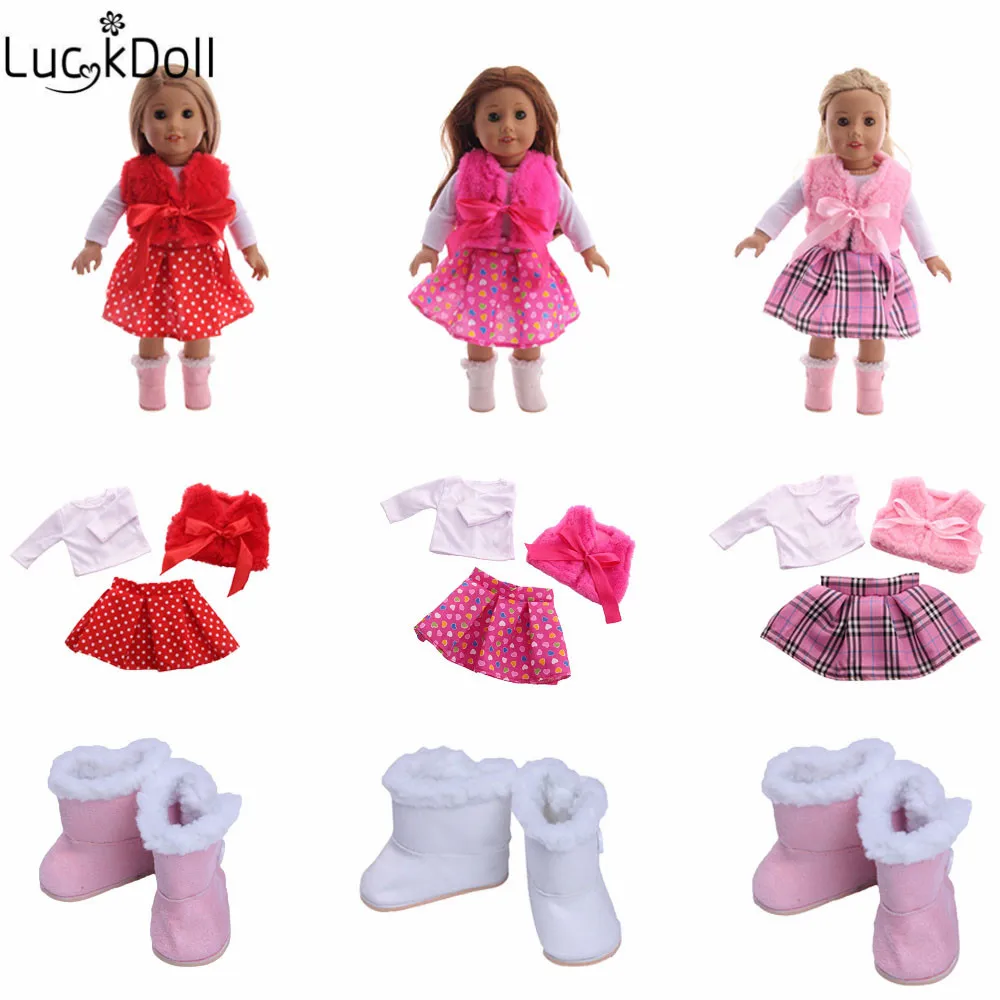Luckdoll ручной работы новая кукла 3 предмета в комплекте Одежда для кукол изделие точно подошло 18-дюймовые американские кукольные аксессуары Детская наилучшим способом подарок