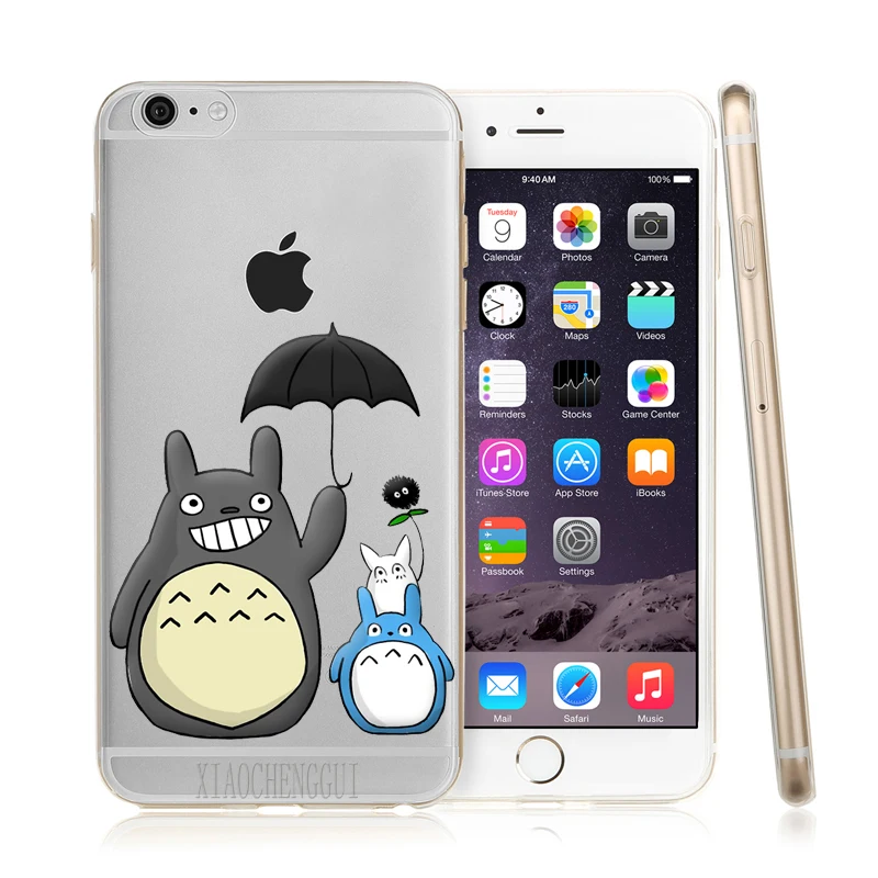 Милый мягкий прозрачный чехол для iPhone 5 55S SE 6 6S 7 8 Plus X с изображением Тоторо из