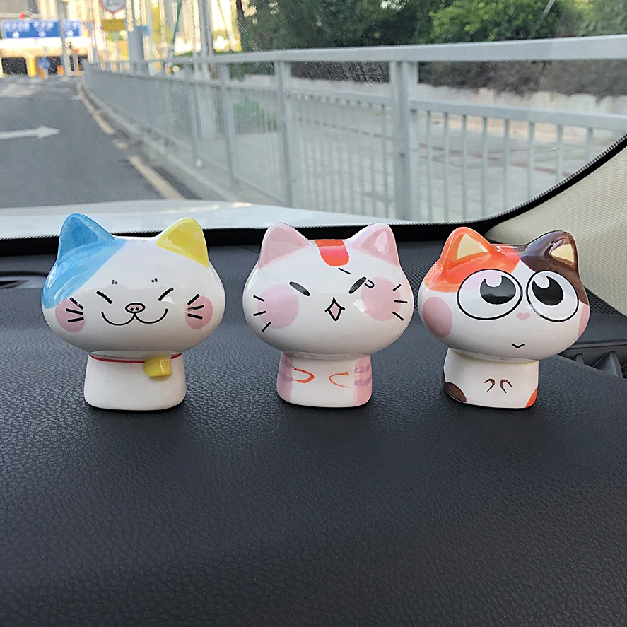 Автомобильные украшения красивая кукла Lucky Cat мультяшная керамическая декорация