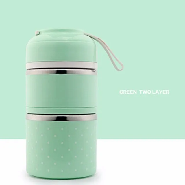 green2 Dropshopping японский, из нержавеющей стали Ланч-бокс Герметичный Тепловой Bento box для детей портативный милый Пикник школьный контейнер для еды - Цвет: green2
