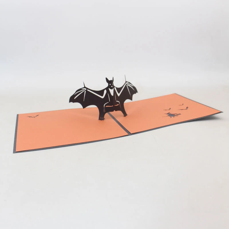 3D лазерная резка ручная работа Хэллоуин летучие мыши и волшебники бумажные