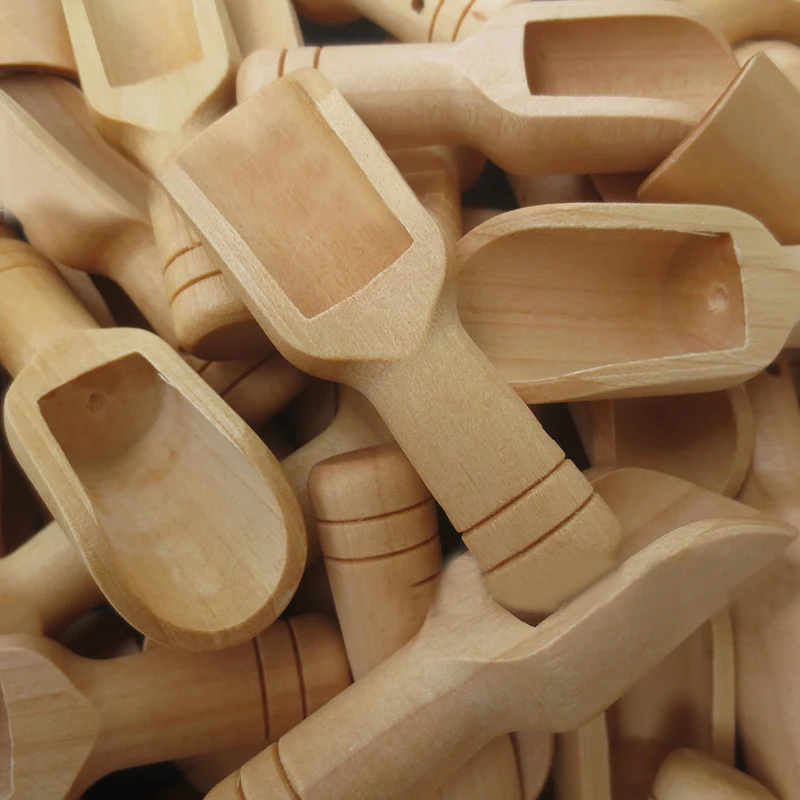5 pcs Spoons Home Kitchen Small Little Mini Wooden Scoop Honey Coffee Condiment Salt Sugar Tea Universal Useful