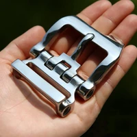 1pcs diy leather craft hardware 40mm belt buckle brushed metal solid stainless steel keeper jeans belt accessories