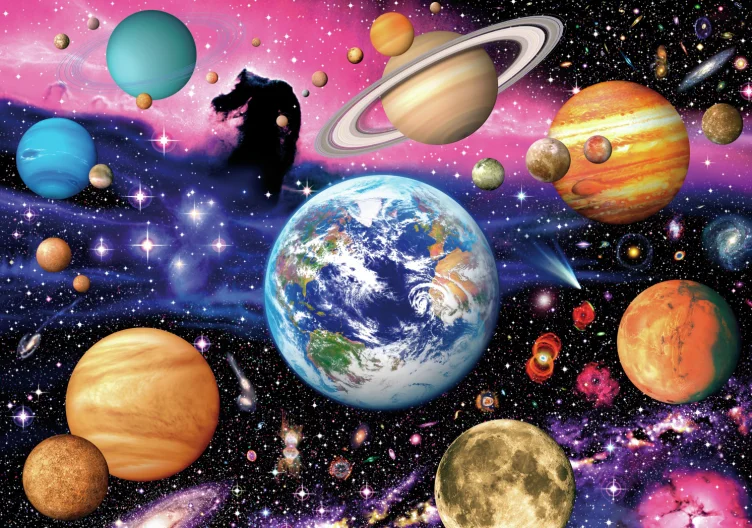 Solar System Planet MOMEMO Солнечная система, пазл с планетой, 1000 деталей, деревянные пазлы для взрослых, игра, 1000 деталей, головоломки, игрушки для детей - Цвет: Solar System Planet