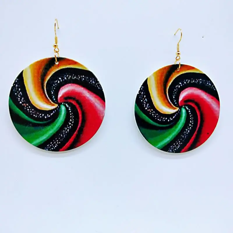 THRWELL деревянные африканские серьги для женщин 60 мм 1 пара длинные Богемия мода