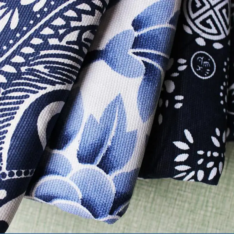 1 метр сине белая фарфоровая жаккардовая ткань с рисунком для женской юбки платья