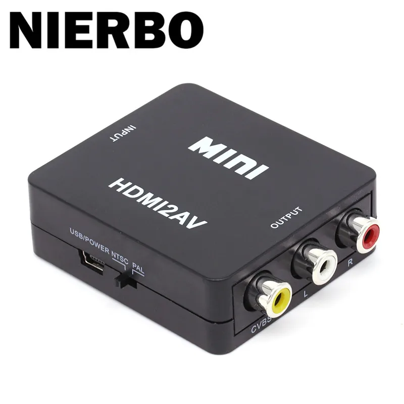 NIERBO HDMI К AV конвертер к RCA адаптер 1080P AV/3RCA/CVSB преобразователь сигнала Поддержка