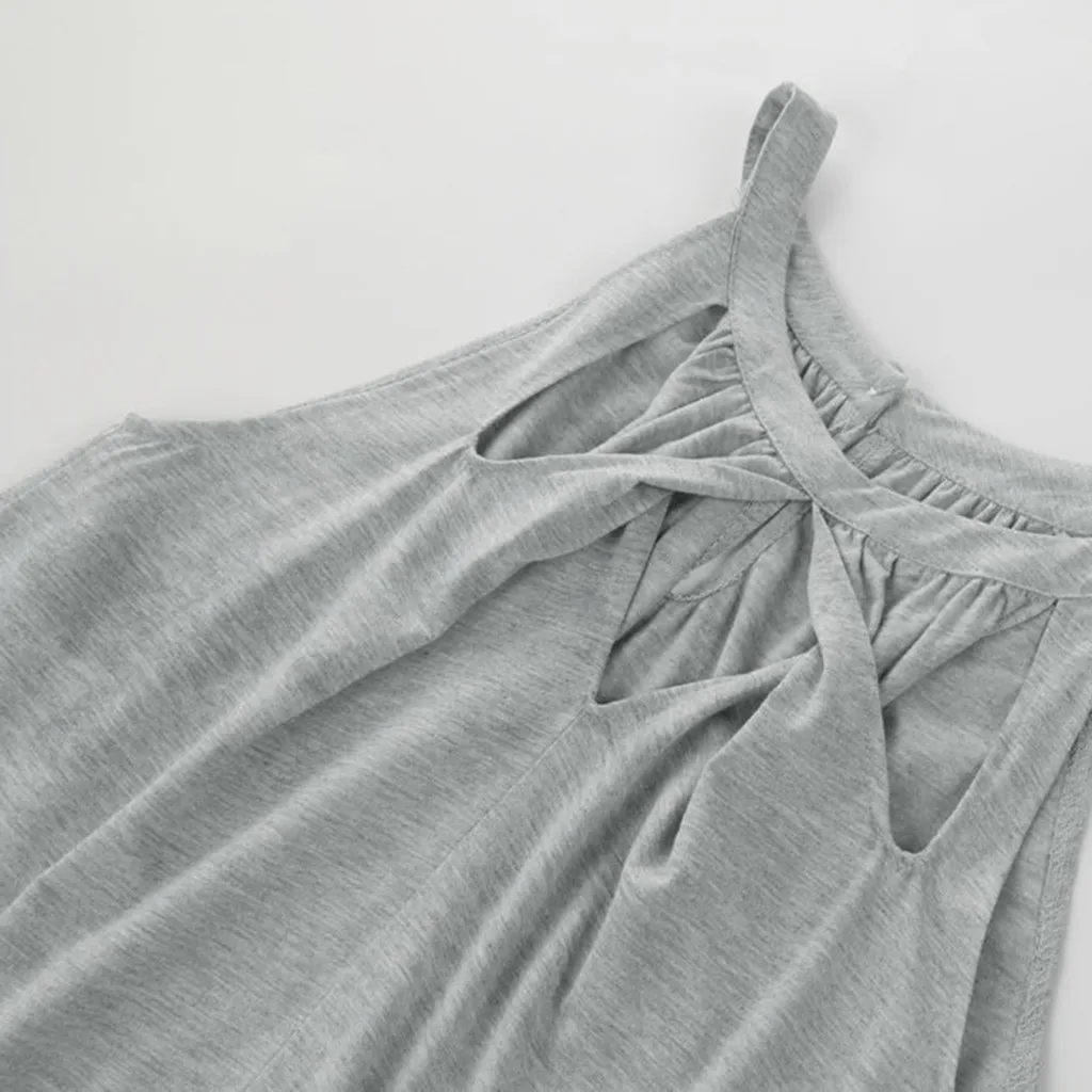 Для женщин пикантные укороченный Топ висит шеи крест полый рукавов без бретелек