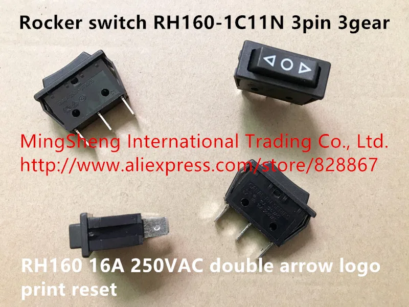 

Оригинальный новый импортный клавишный переключатель 100%, стандартный 3pin, 3 режима, двойная стрелка, печать логотипа, сброс, 16 А, В переменног...
