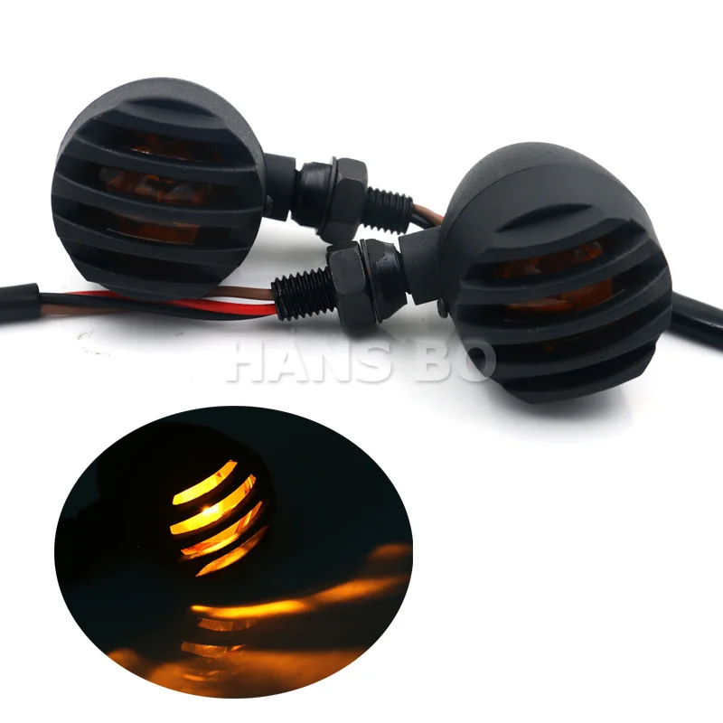 

2PCS 12V 5W Metal Bullet Black Amber Bulb Light Motorcycle Turn Signal For Harley Suzuki KAWASAKI Modification Parts