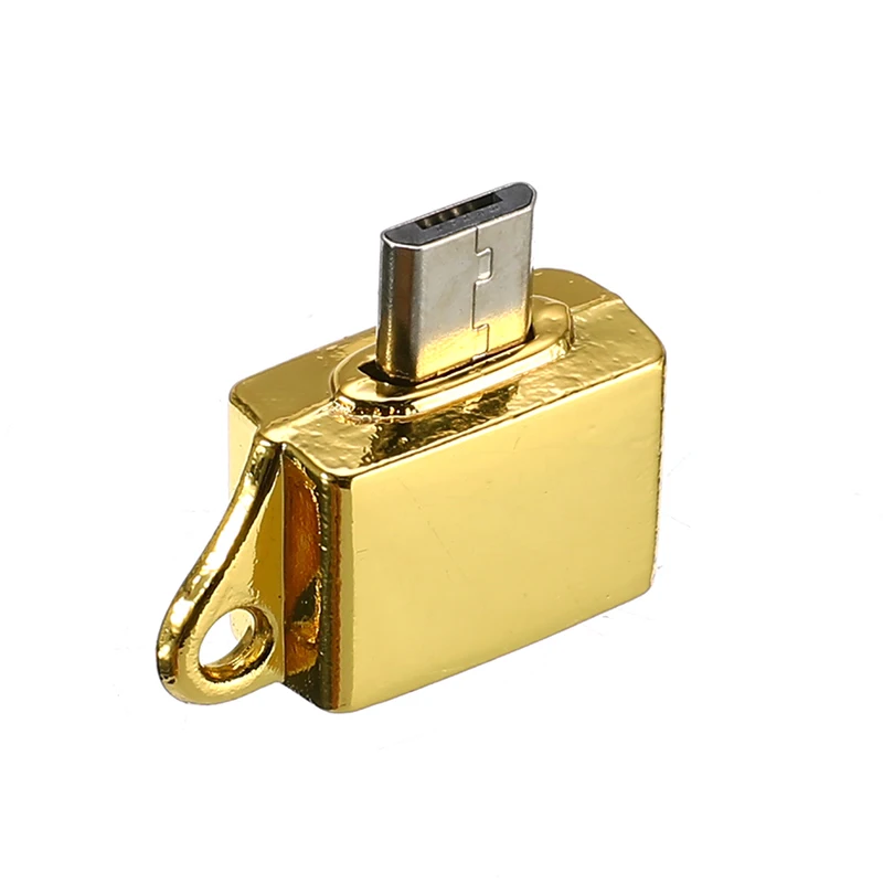 Металлический Micro USB папа к 2 0 Женский Адаптер конвертера OTG с брелоком Аксессуары