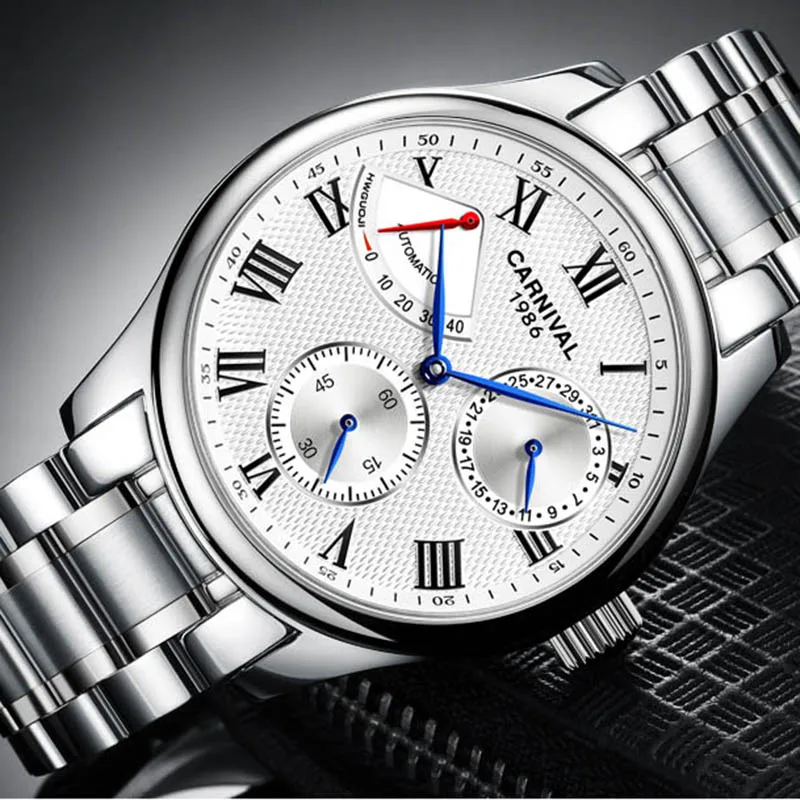 Карнавал для мужчин s энергии дисплей автоматический деловые часы многоцелевой