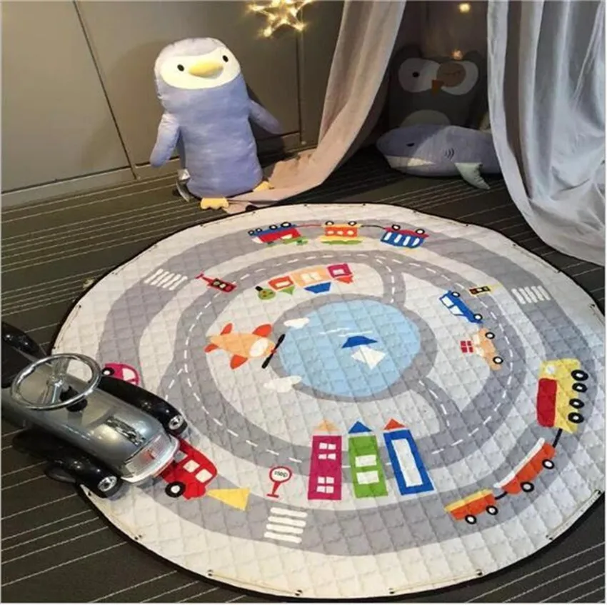 Мультяшный круглый ковер детские игрушки мешок для хранения мелочей мешочек
