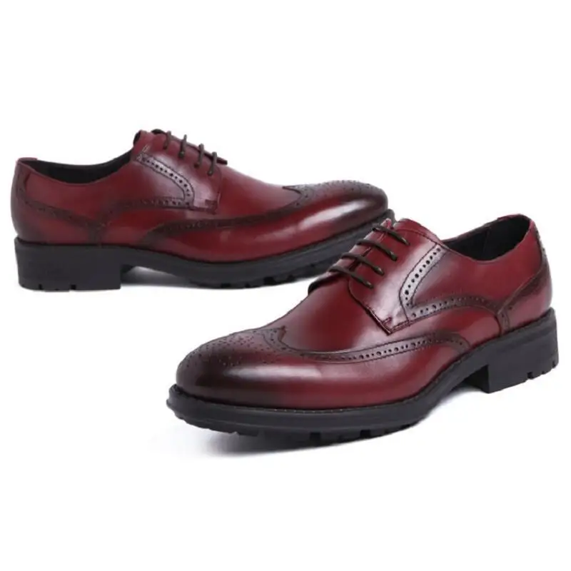 MYCOLEN Italian Lace Up Men Genuine Leather Wedding Brogue Formal Dress Business Party Office Black Oxford Shoes Scarpe | Обувь