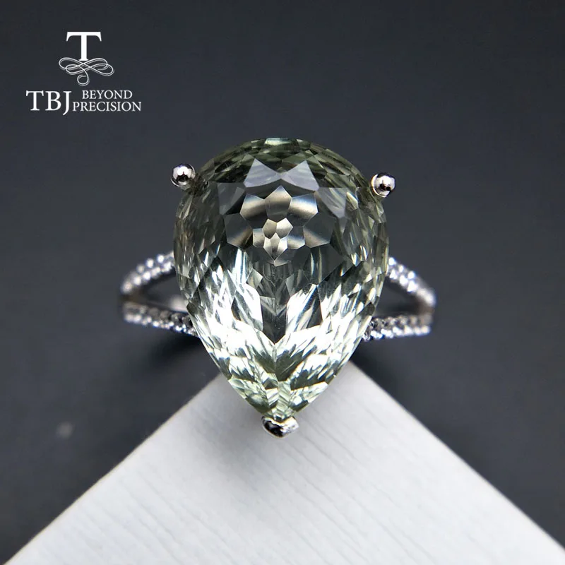 Женское серебряное кольцо с аметистом TBJ prasiolite Ювелирное Украшение натуральным