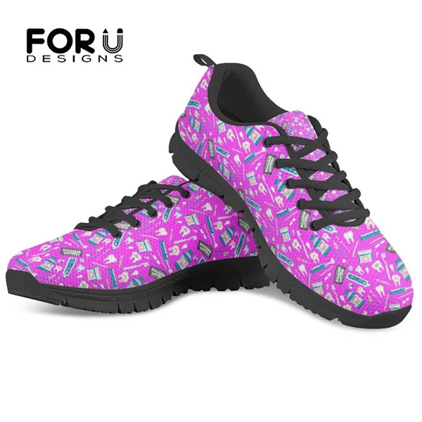 FORUDESIGNS/Милая женская повседневная обувь с животным бульдогом; модные легкие дышащие сетчатые женские кроссовки со шнуровкой; zapatos mujer - Цвет: HMG836BAQ