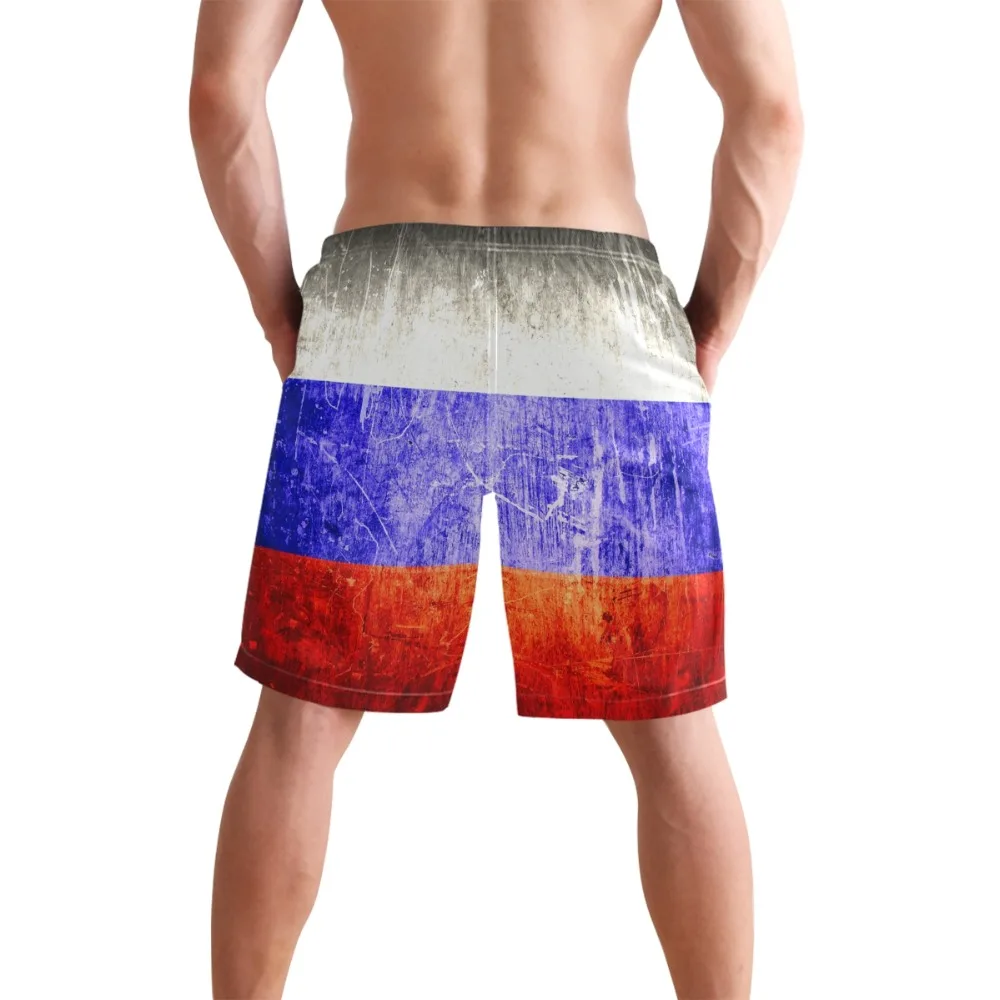 Summer Male Swimming Trunks Siwmsuits Russia Flag Print Beach Short Pants Men's Sportwear Shorts For Man Sports Fitness | Спорт и