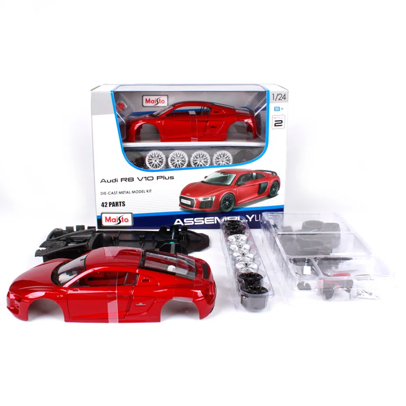 Спортивный автомобиль Maisto 1:24 Audi R8 V10 Plus в сборе самодельная модель игрушечный