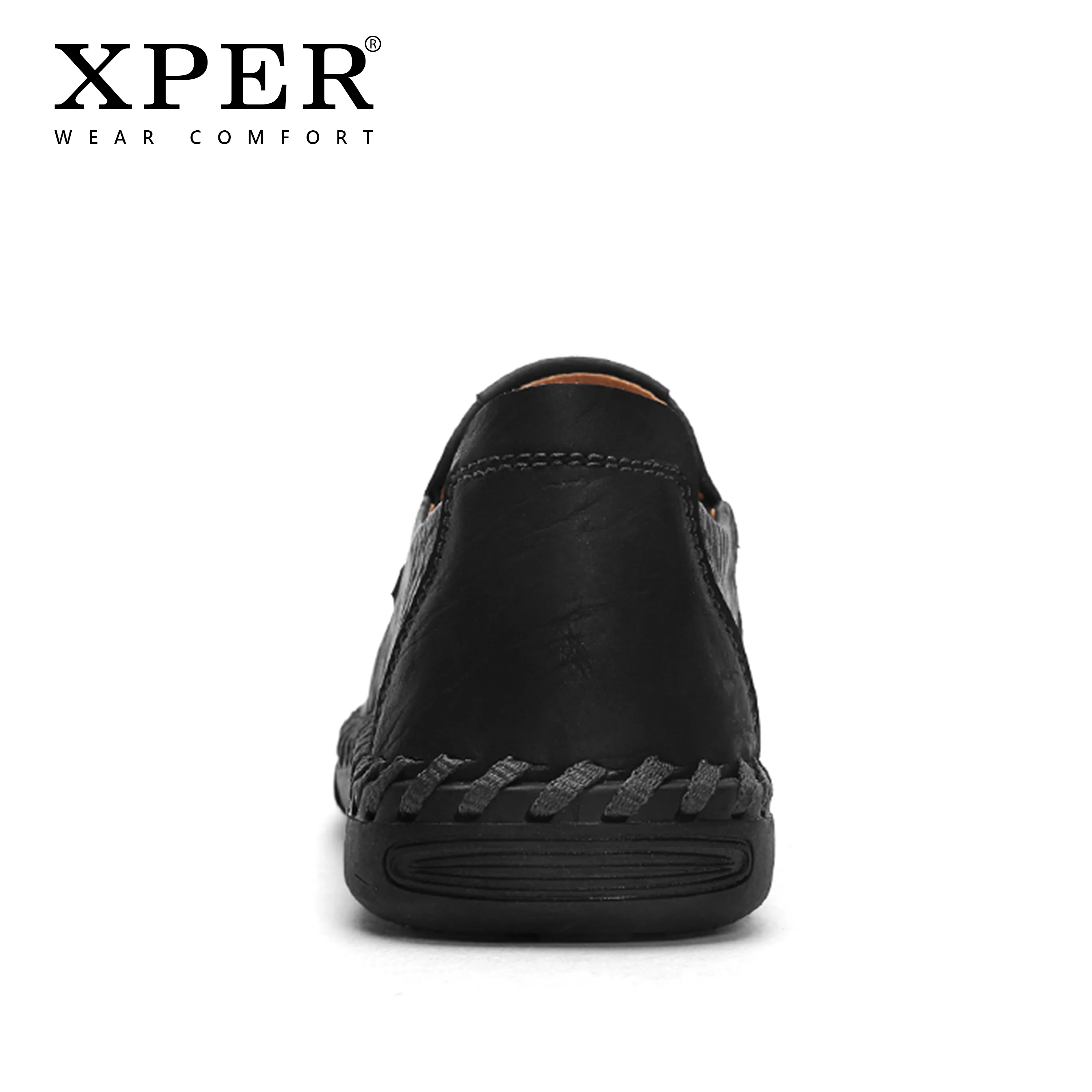 Мужские кожаные лоферы XPER черные Повседневные слипоны ручной работы обувь хаки