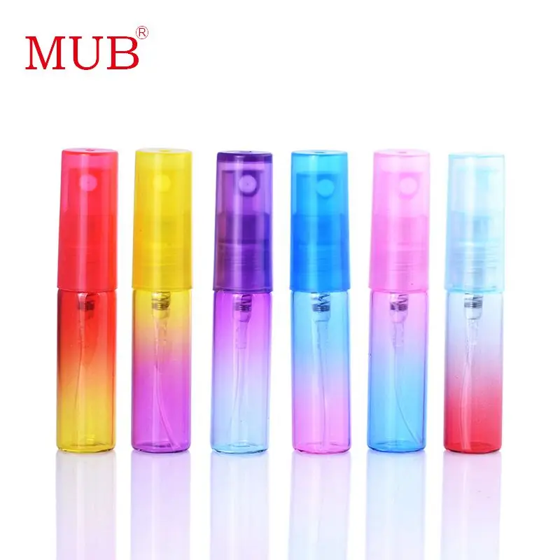 5ml 120pcs Rainbow Printing Glass Perfume Spray Bottle Beautiful Mixed Color Refillable Perfume Bottle Atomizer Empty Container