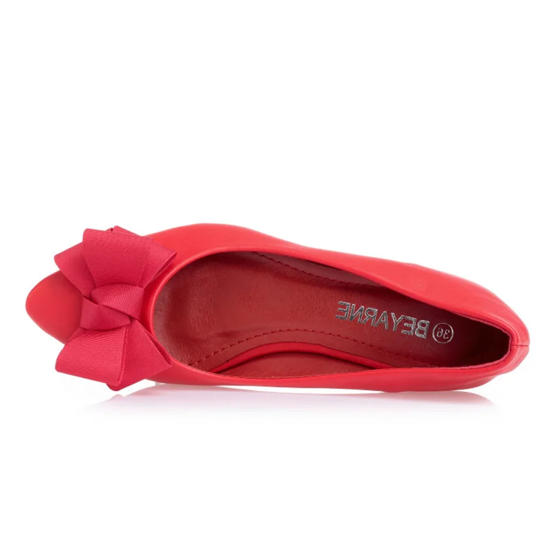 BEYARNE New fashion Office Lady low heels work Shoes woman pumps Women autumn spring pointedtoe bowtie35-41yellowE495 | Обувь