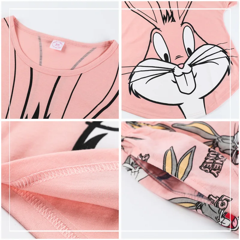 Женский пижамный комплект из 2 предметов Хлопковая пижама с коротким рукавом и