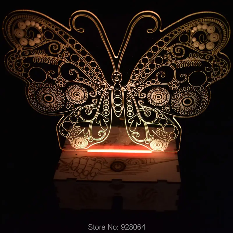 Новинка экшн фигурка со светодиодный Ной подсветкой в виде бабочки 7 цветов