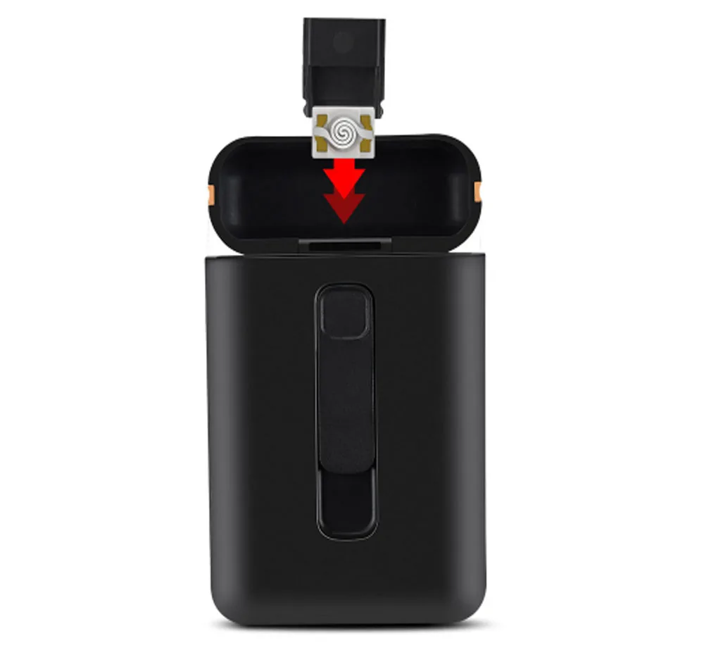 USB Зажигалка чехол для 20 сигарет упаковка для сигарет длиной 100 мм